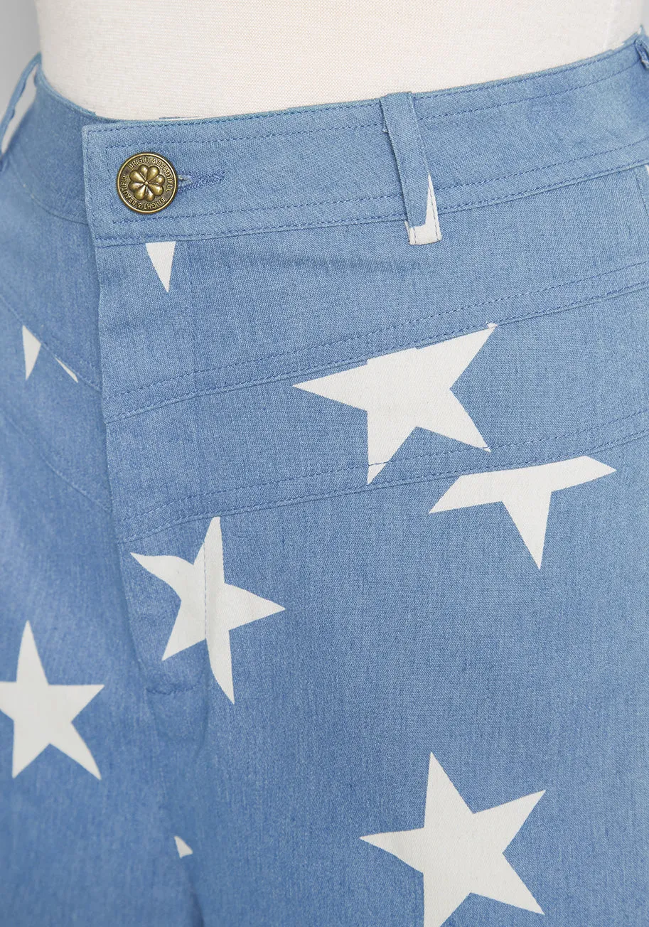 All Stars, No Stripes High-Rise Denim Shorts