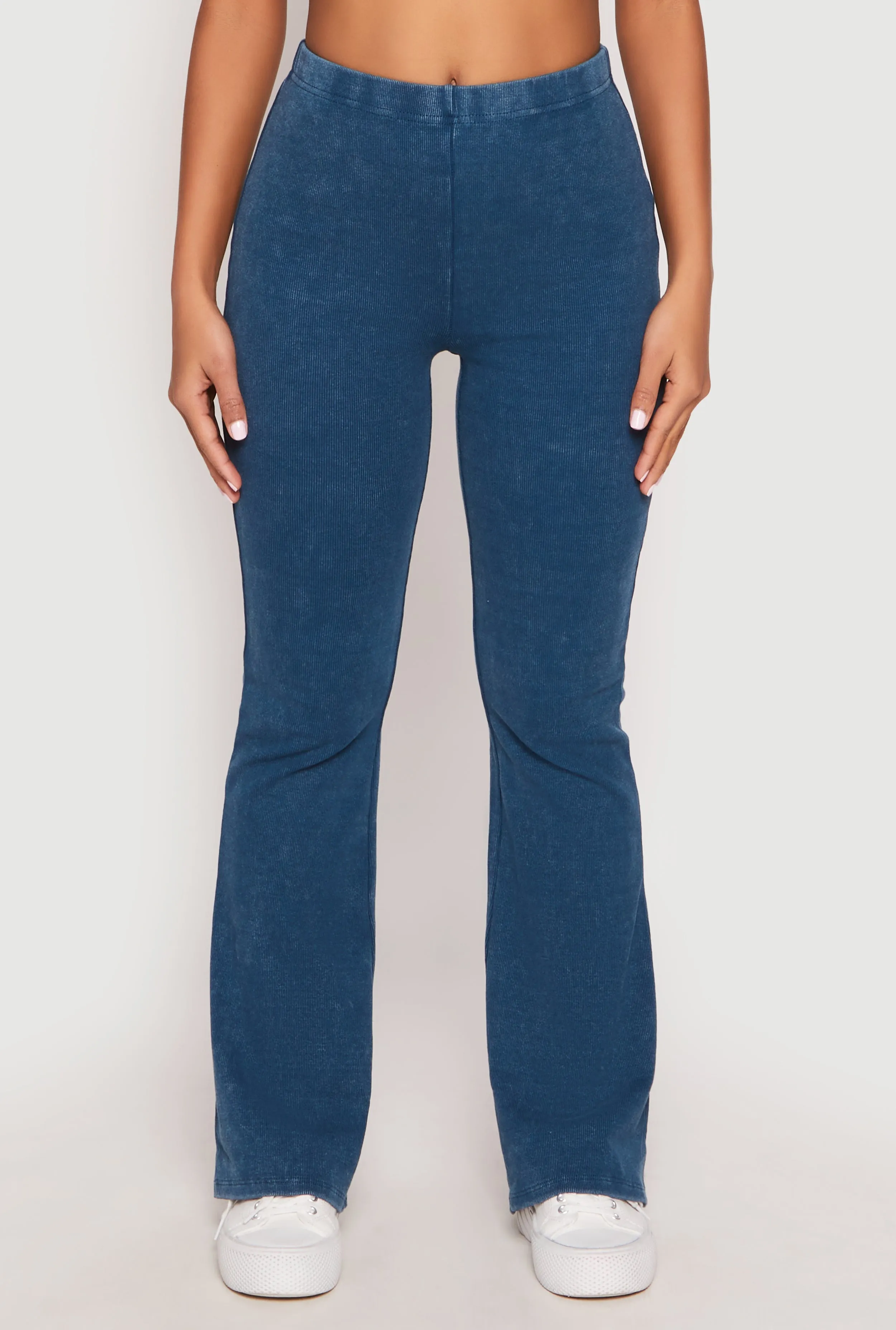 Almost Famous Ribbed Knit Flare Pants