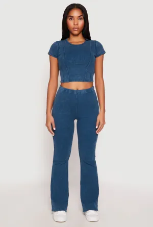 Almost Famous Ribbed Knit Flare Pants