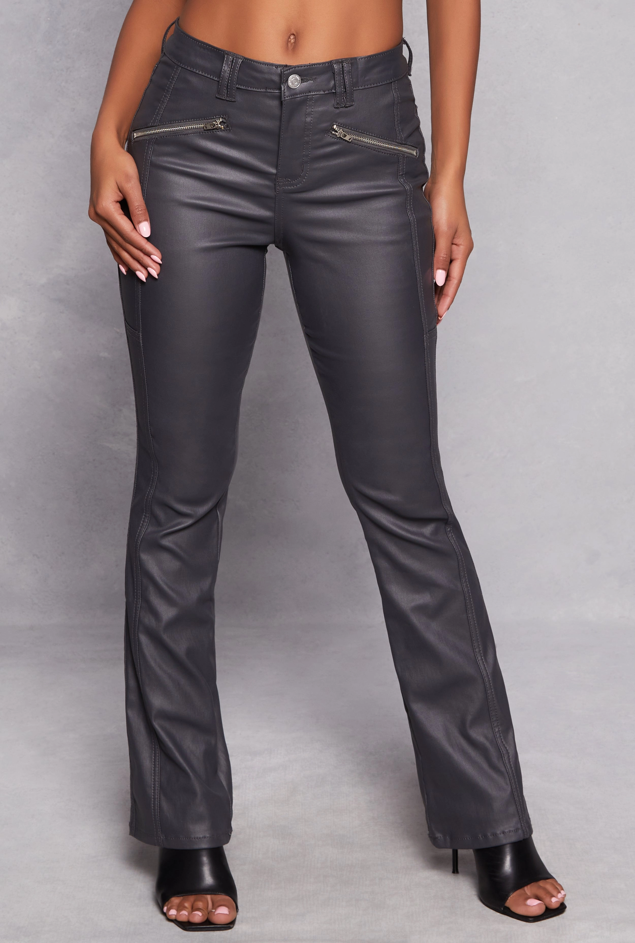 Almost Famous Zip Detail Faux Leather Pants