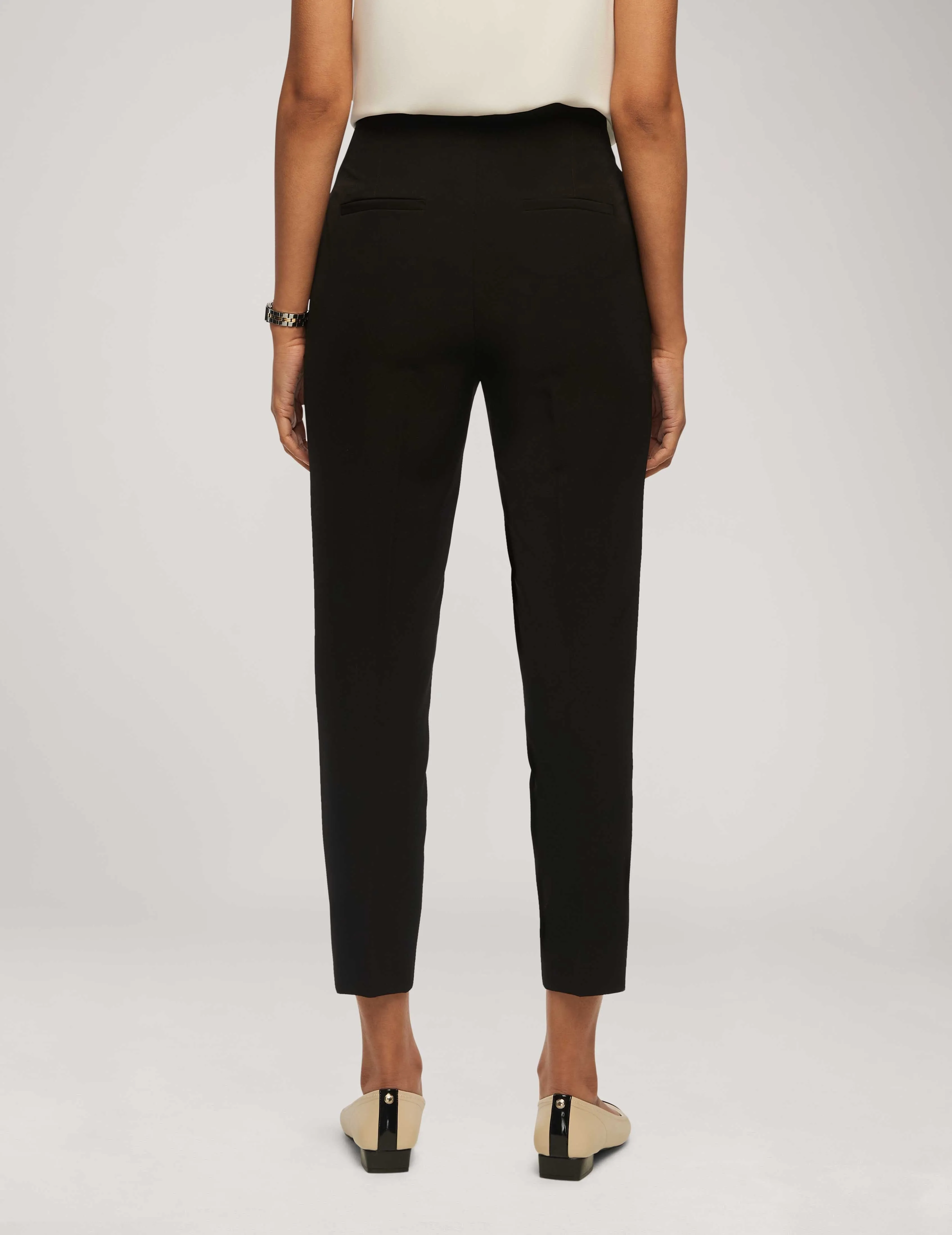 Anne Stretch Pleat Hollywood Waist Slim Ankle Pant- Sale