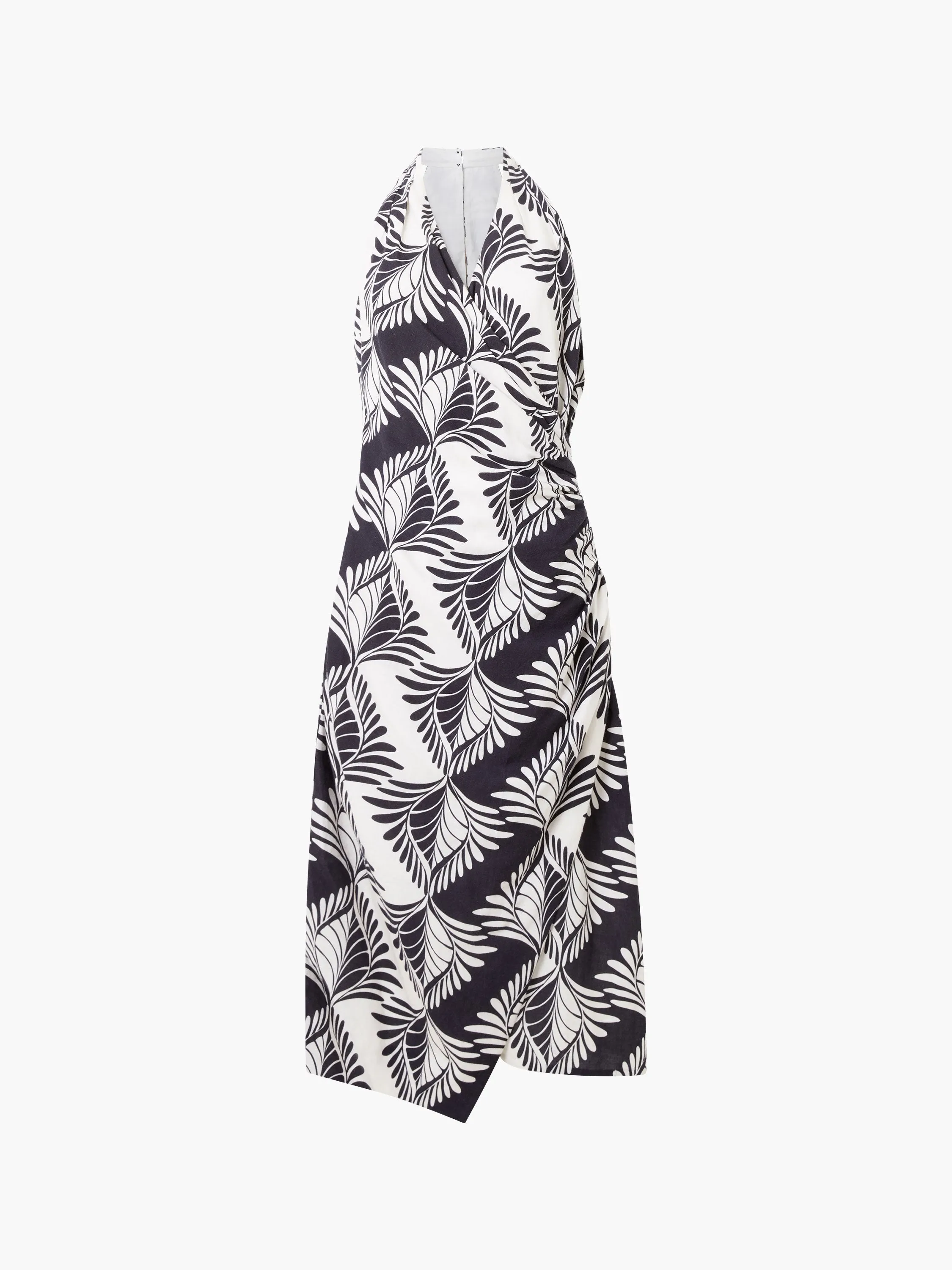 Ariette Linen Blend Crossover Midi Dress
