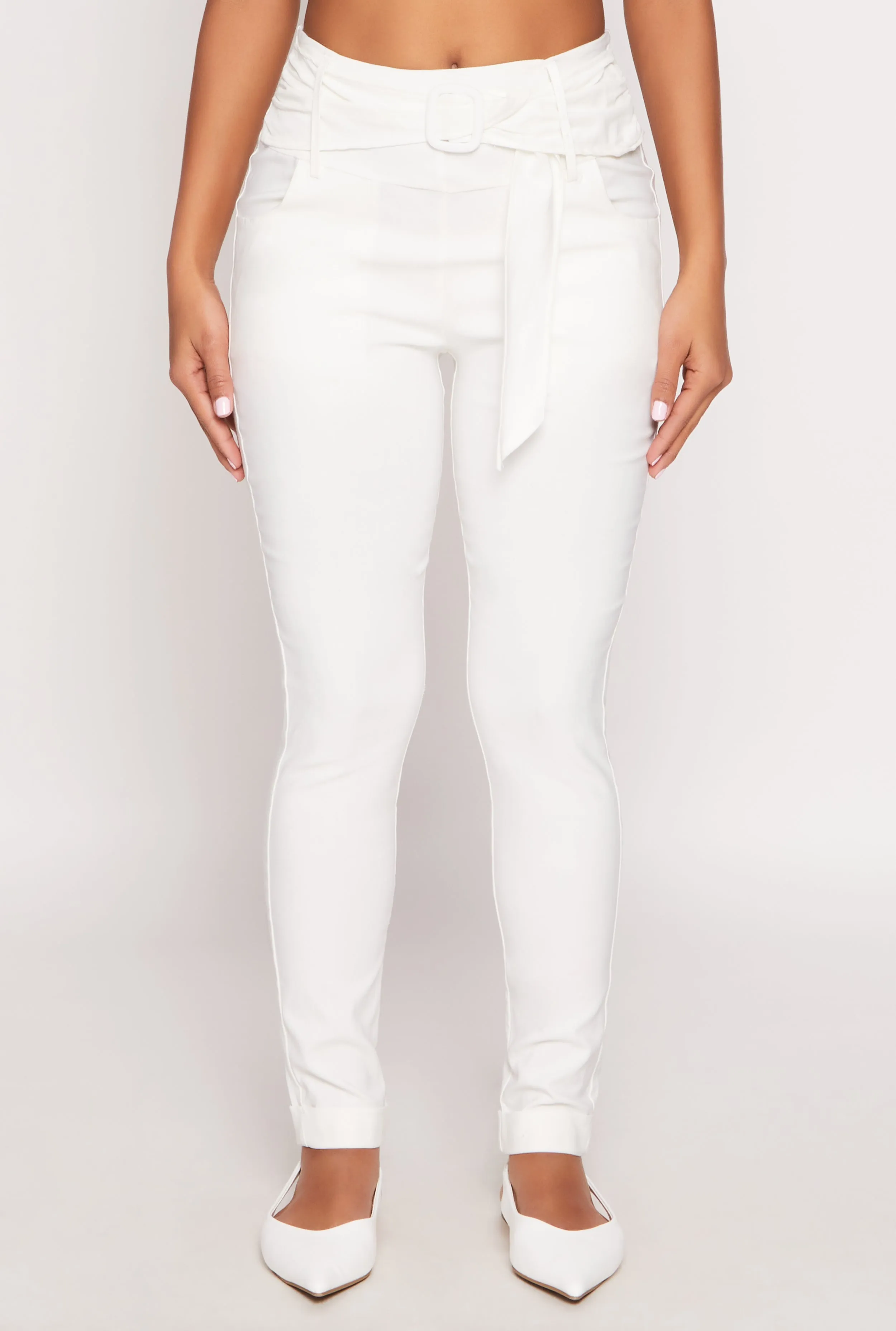 Belted Front Dress Pants