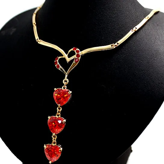 Birthday Gift Ideas For Mom Heart Red Hyacinth Necklace Set
