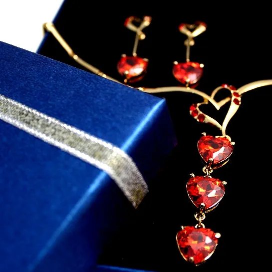 Birthday Gift Ideas For Mom Heart Red Hyacinth Necklace Set