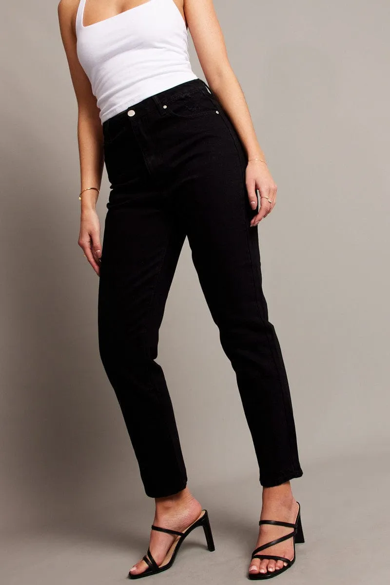 Black Boyfriend Jean High Rise