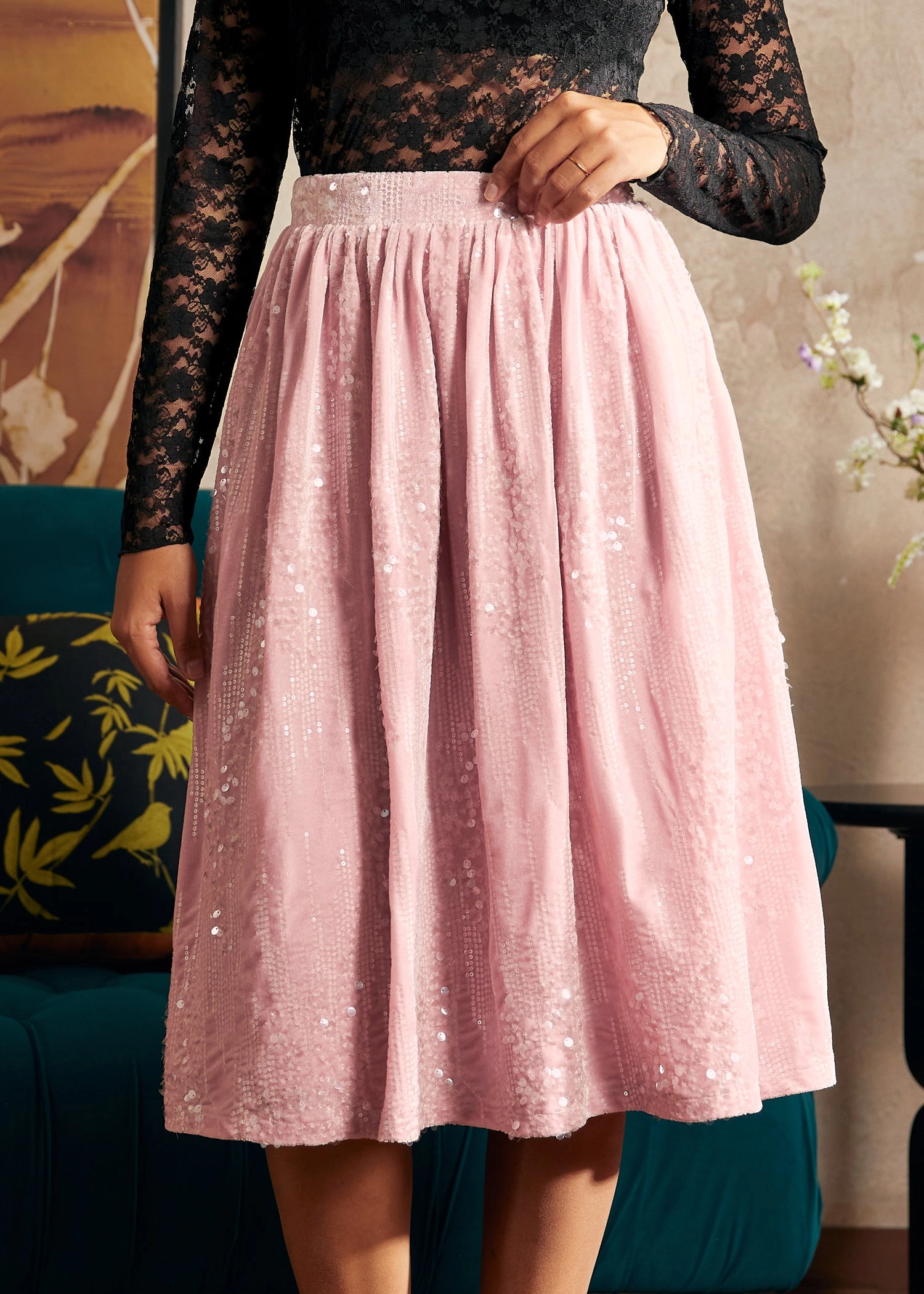Blush of Dawn Dirndl Skirt