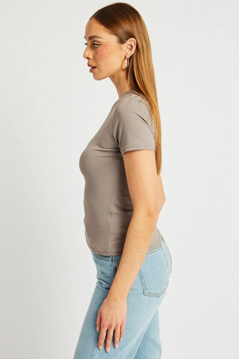 Brown Supersoft Top Short Sleeve