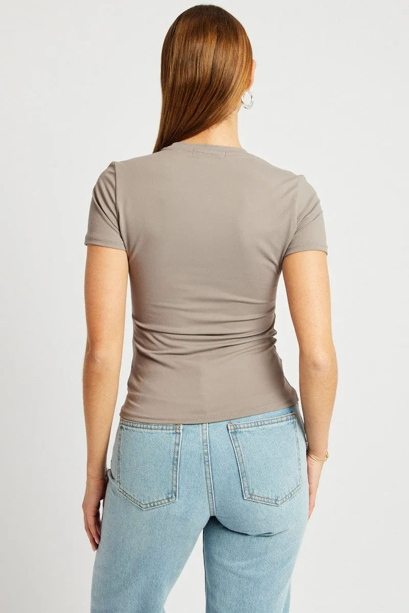 Brown Supersoft Top Short Sleeve