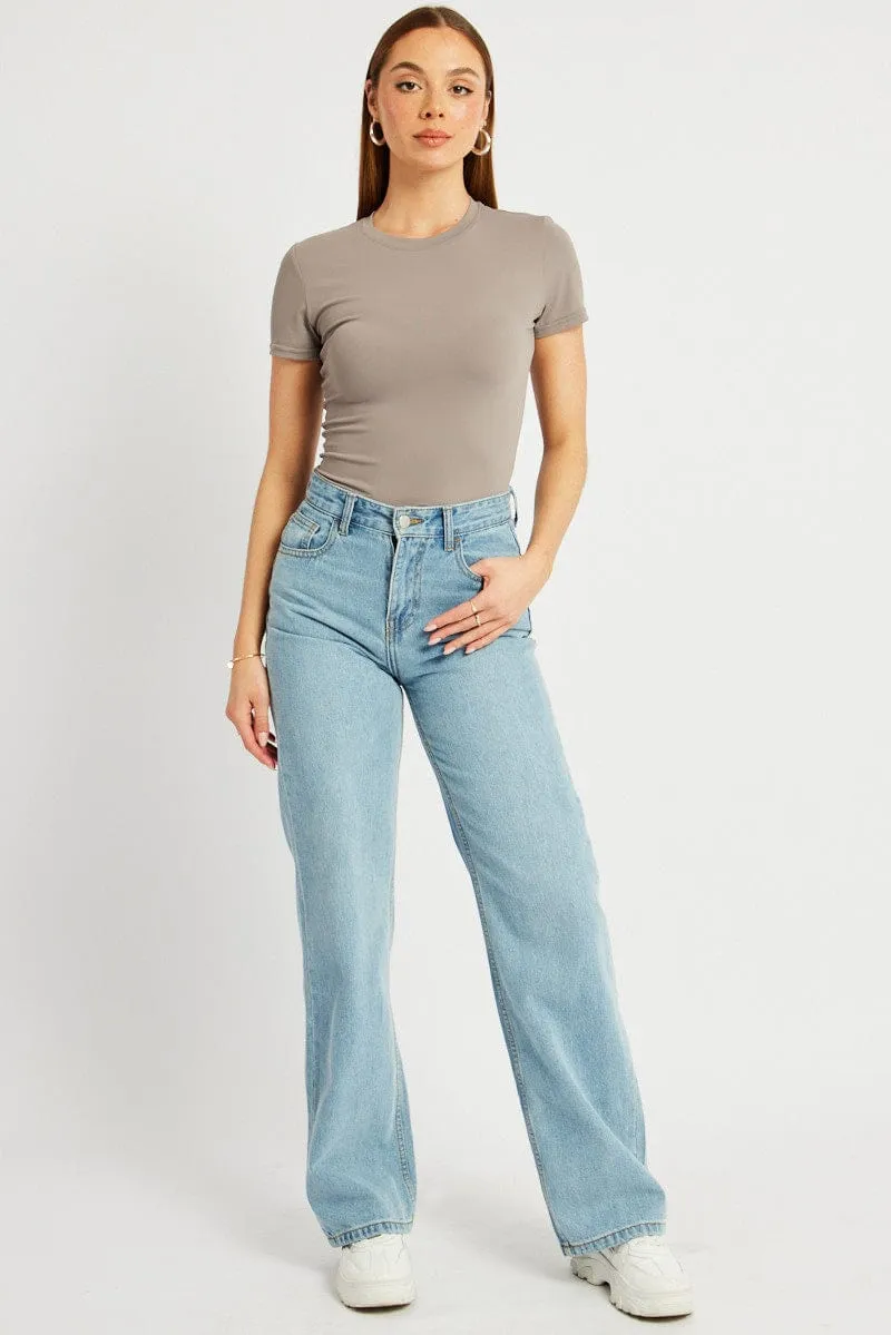 Brown Supersoft Top Short Sleeve