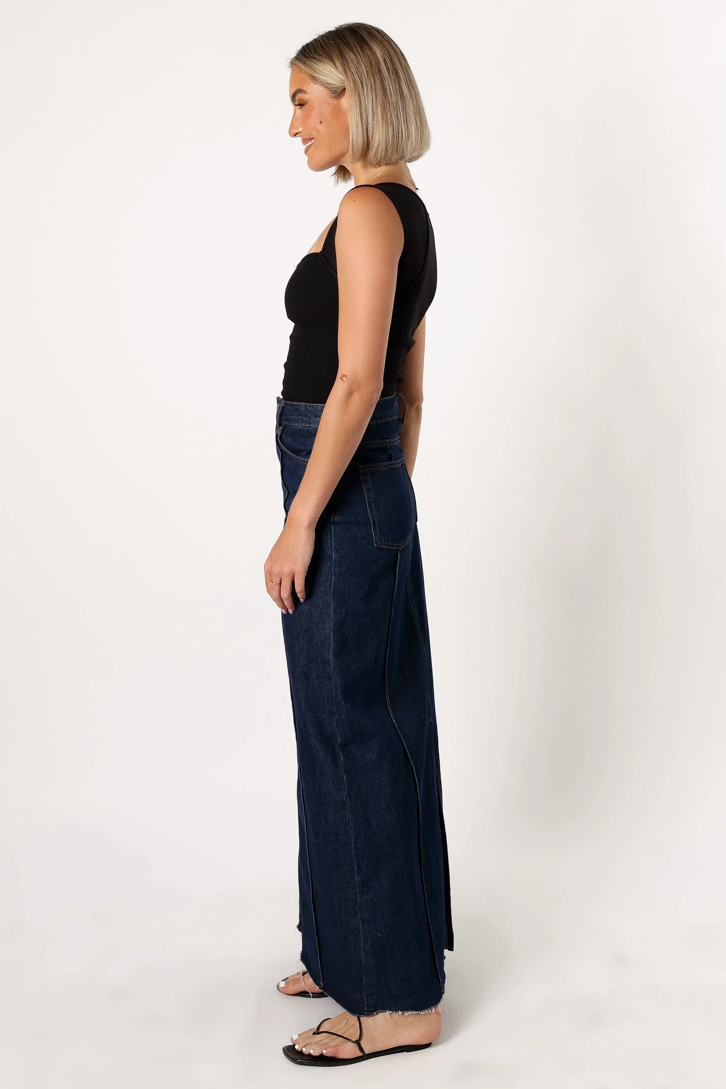 Caprice Denim Maxi Skirt - Indigo