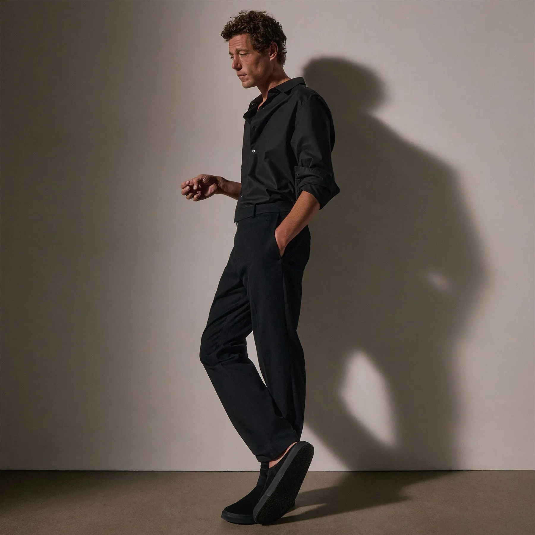 Cashmere Touch Twill Trouser - Black