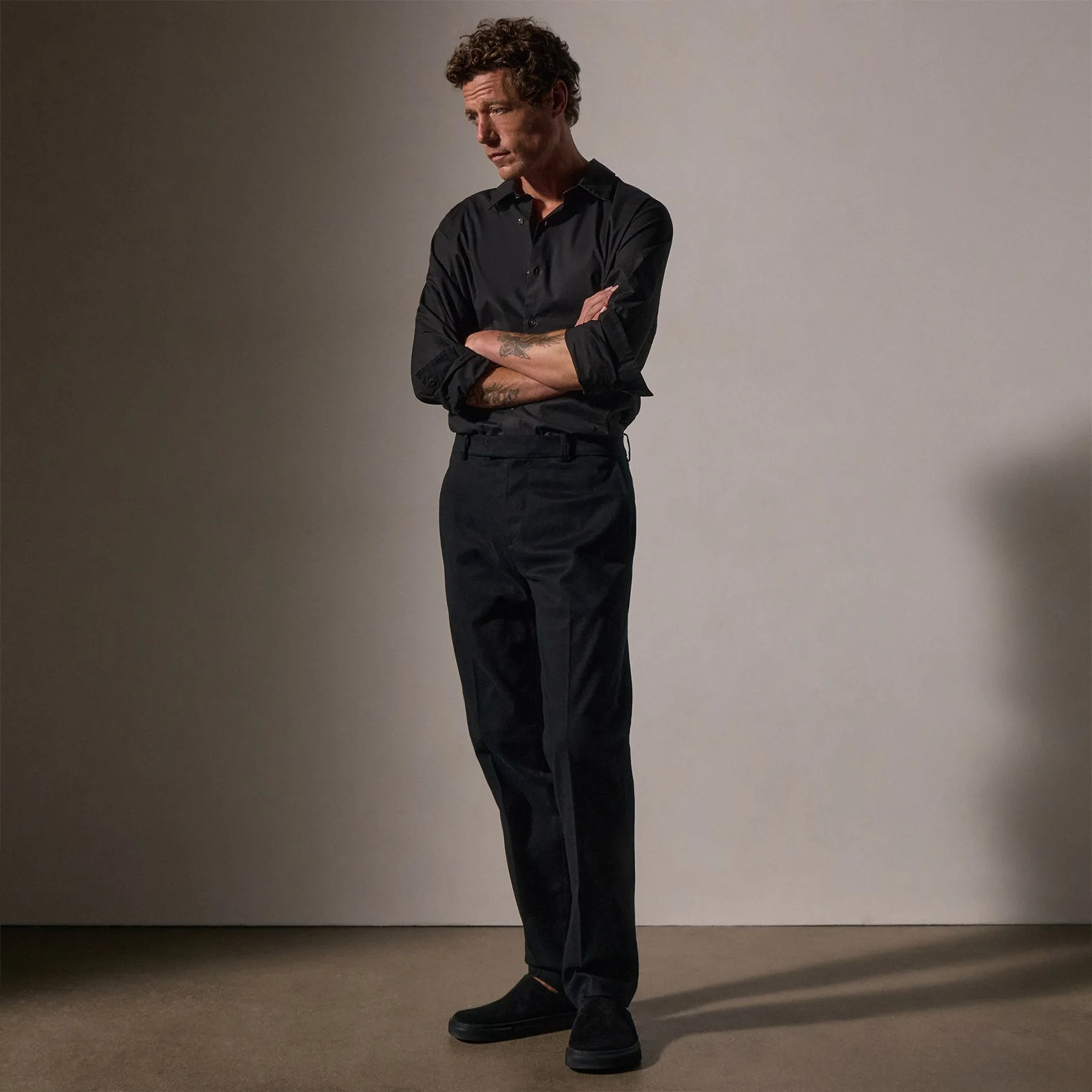 Cashmere Touch Twill Trouser - Black