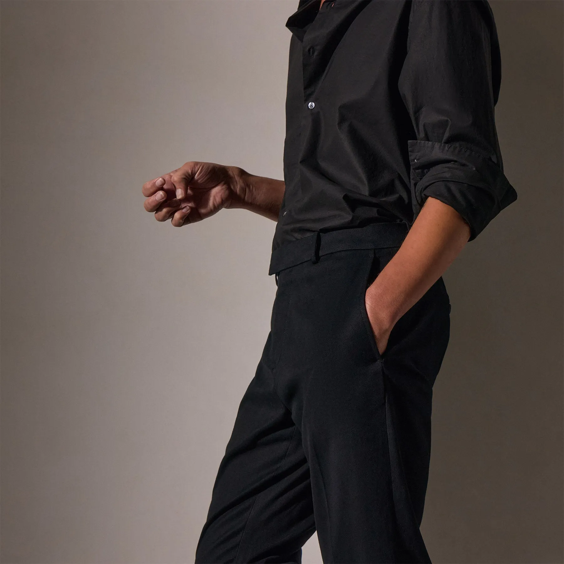 Cashmere Touch Twill Trouser - Black