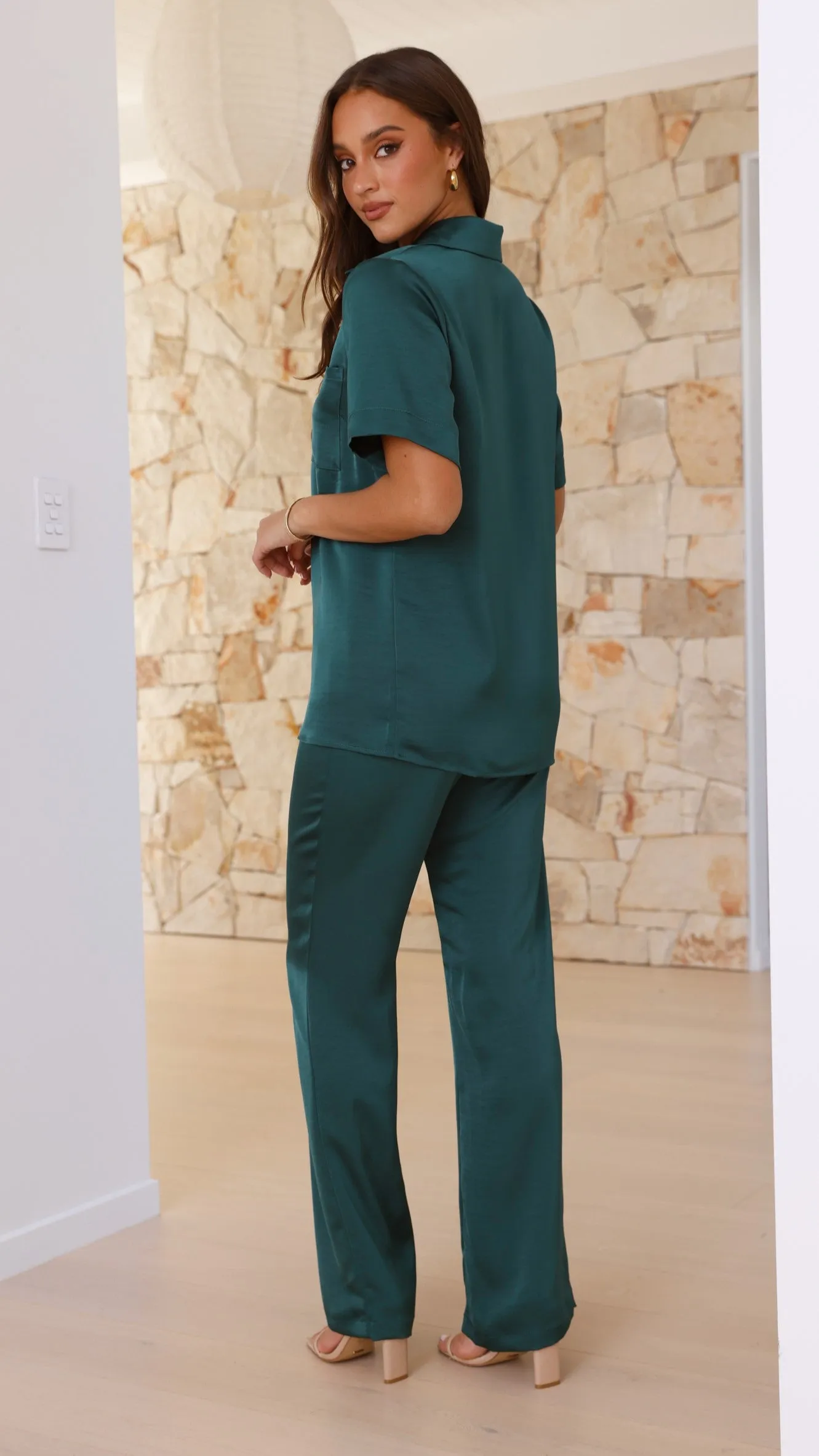 Courtney Button Up Shirt - Emerald
