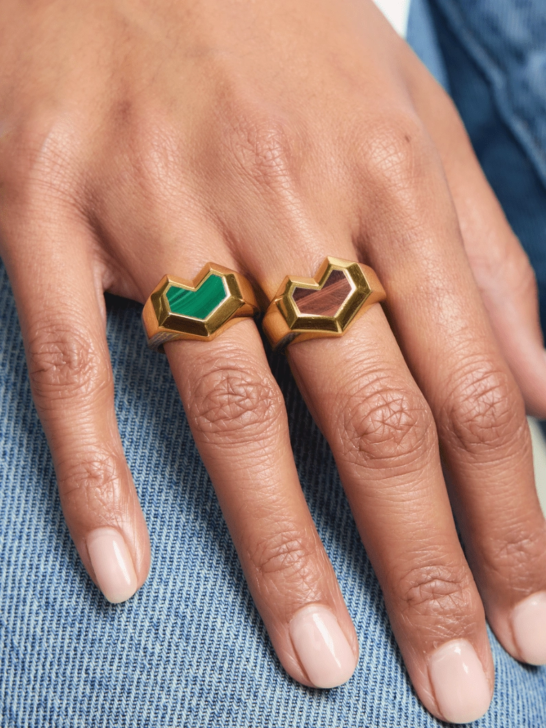 Daryl 18k Gold Plated Ring | Red Tiger Eye
