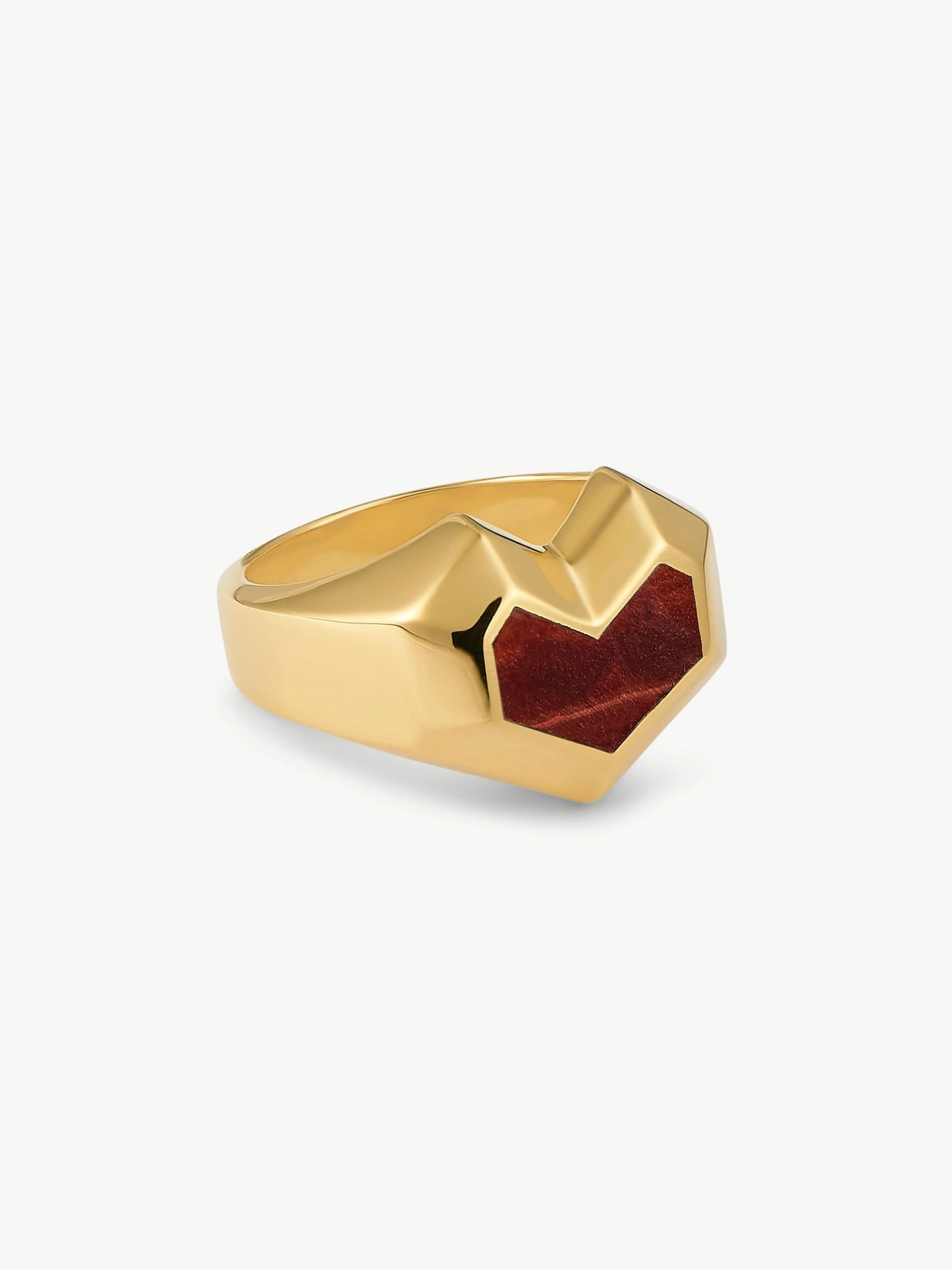 Daryl 18k Gold Plated Ring | Red Tiger Eye