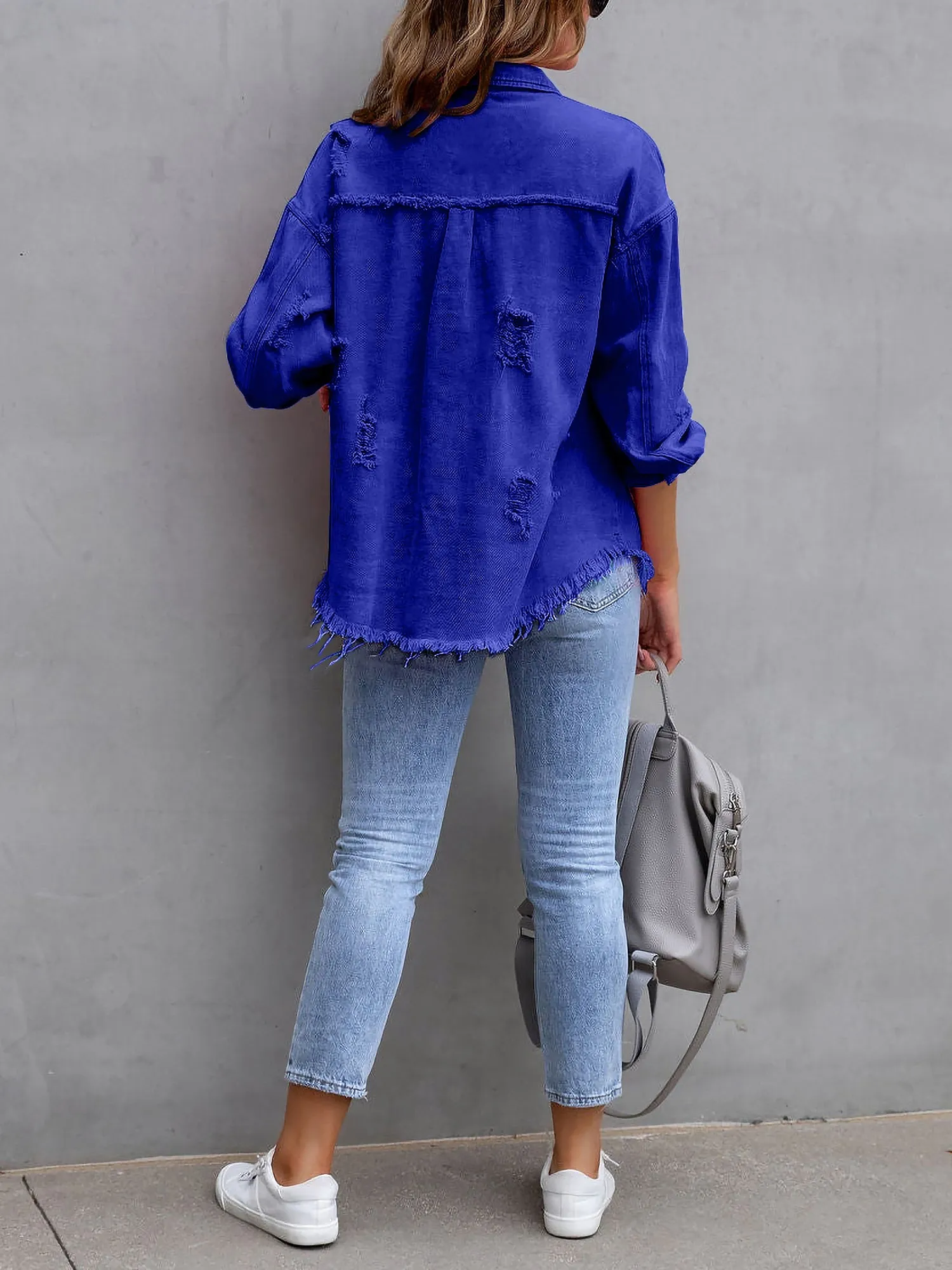 Denim Long Sleeves Button Down Jacket