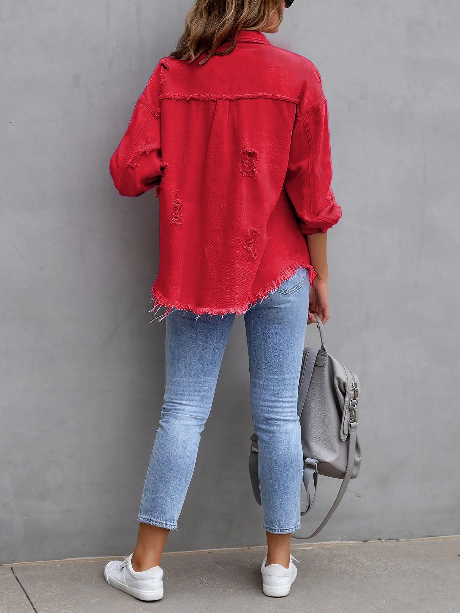 Denim Long Sleeves Button Down Jacket