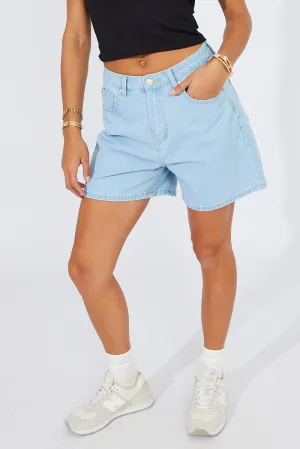 Denim Longline Denim Shorts