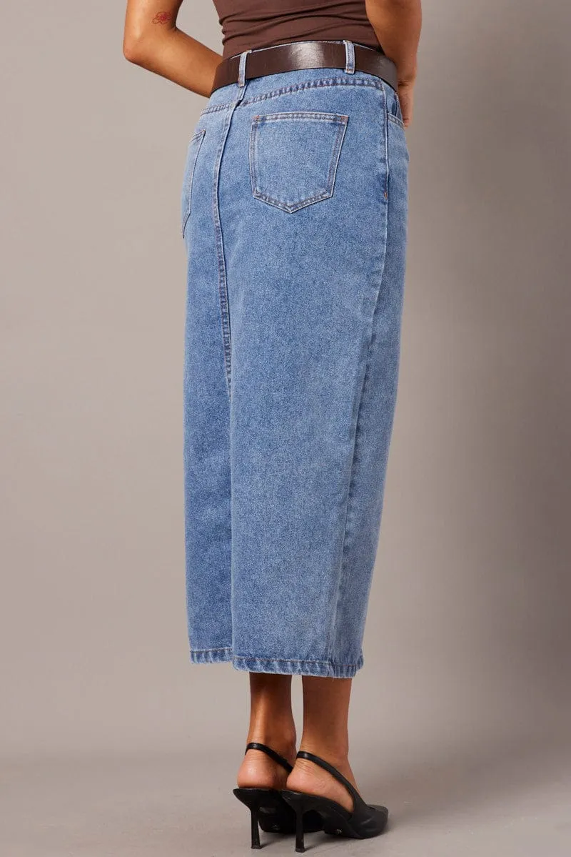 Denim Maxi Skirt Denim Pencil Slit