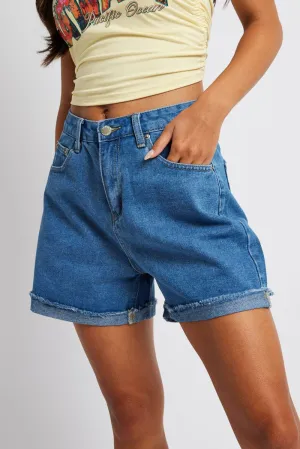 Denim Mom Denim Shorts High Rise