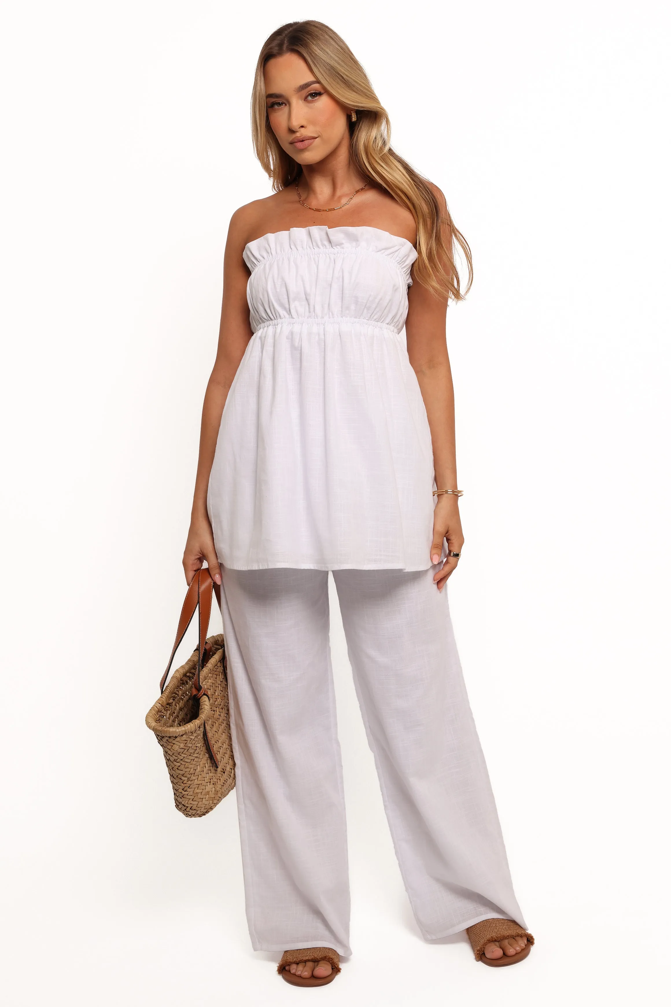 Ember Cotton Pants - White