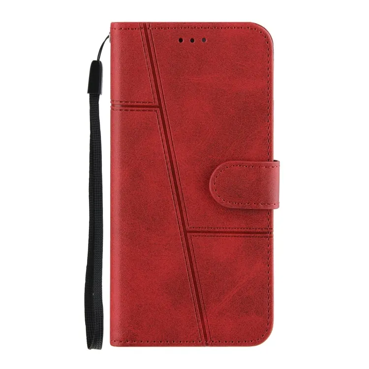 For Samsung Galaxy Note20 Stitching Calf Texture Buckle Horizontal Flip Leather Case with Holder