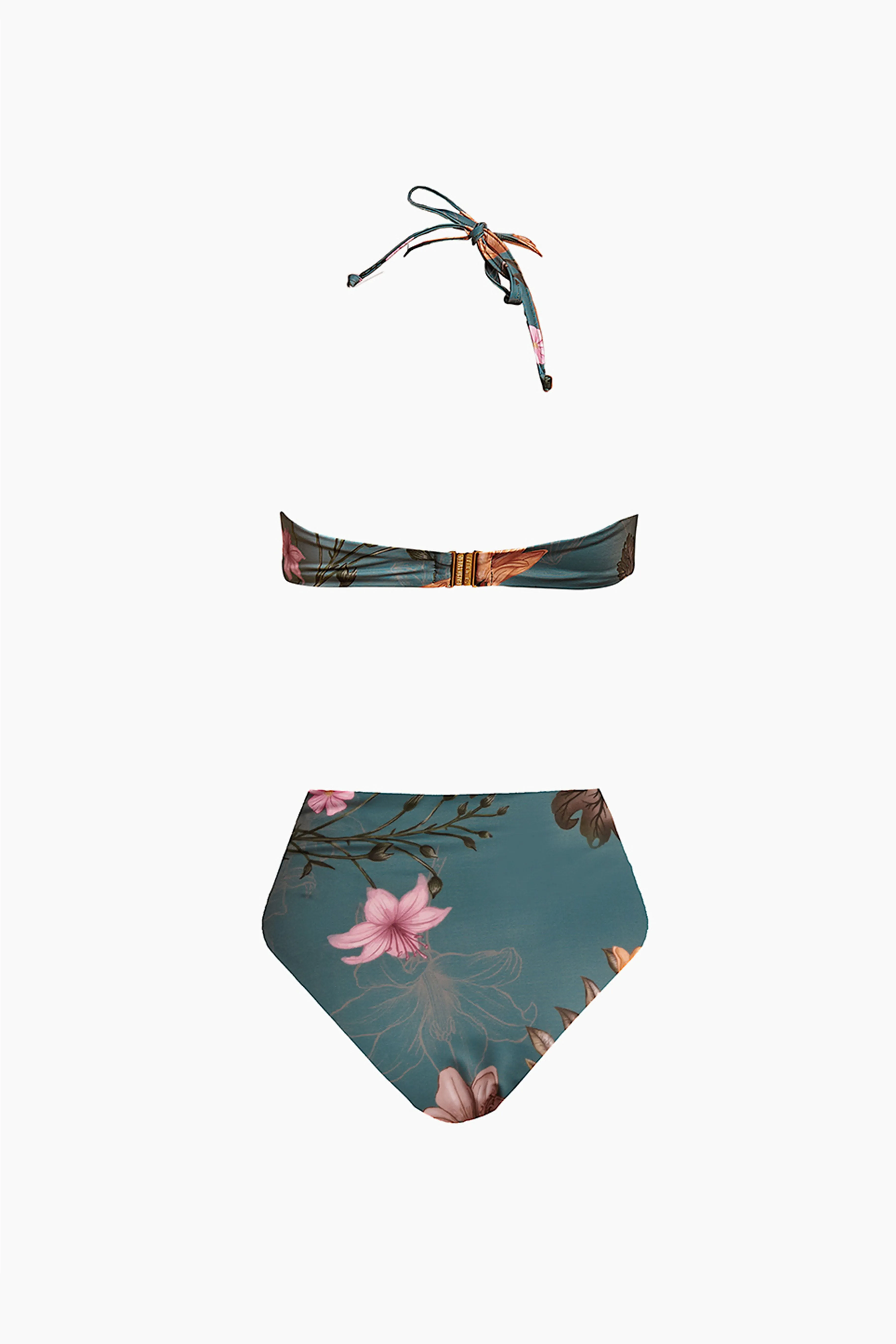 Green Flower Cut-out One-piece