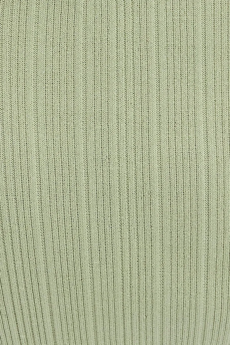 Green Knit Skirt High Rise Maxi