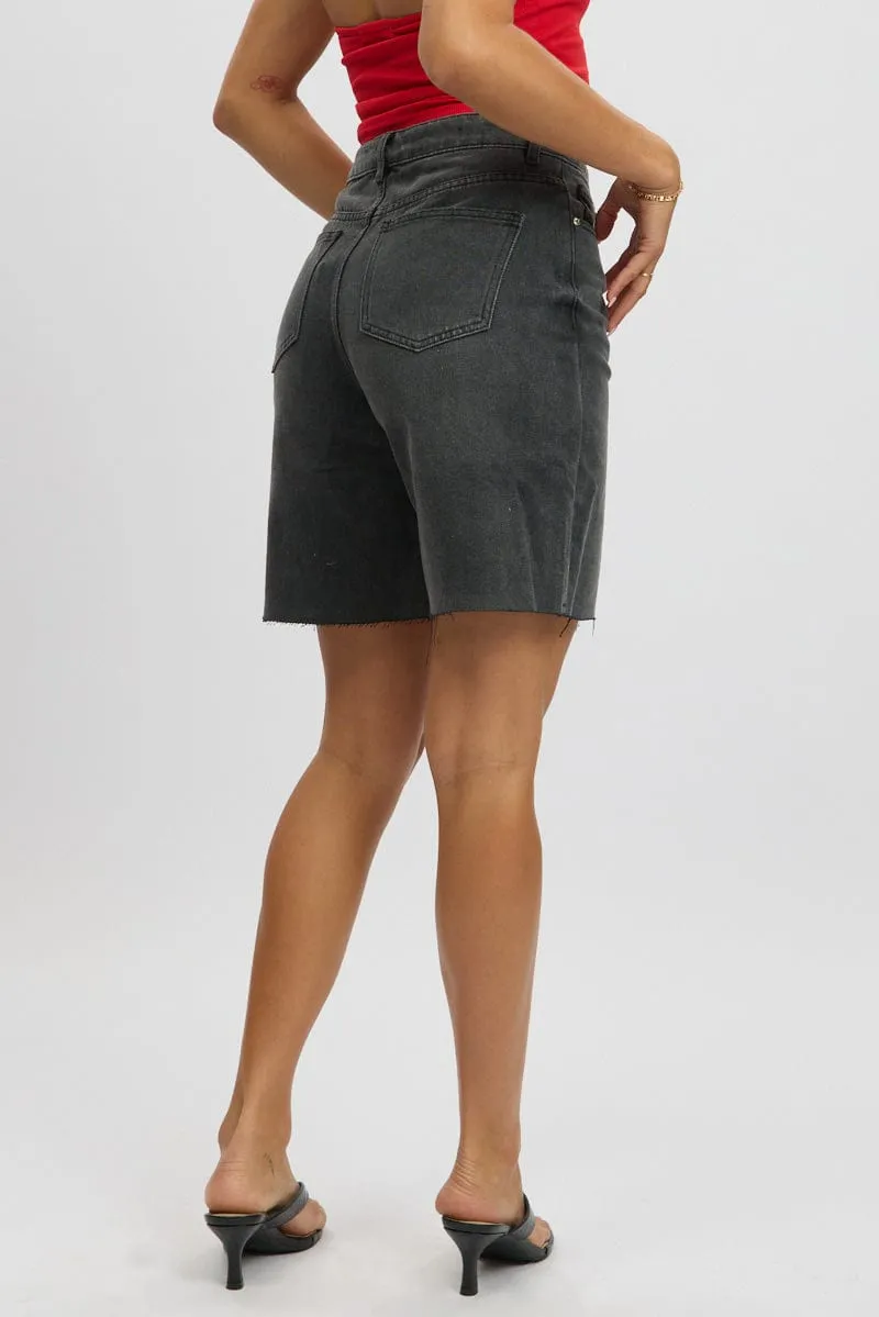 Grey Jorts Mid Rise