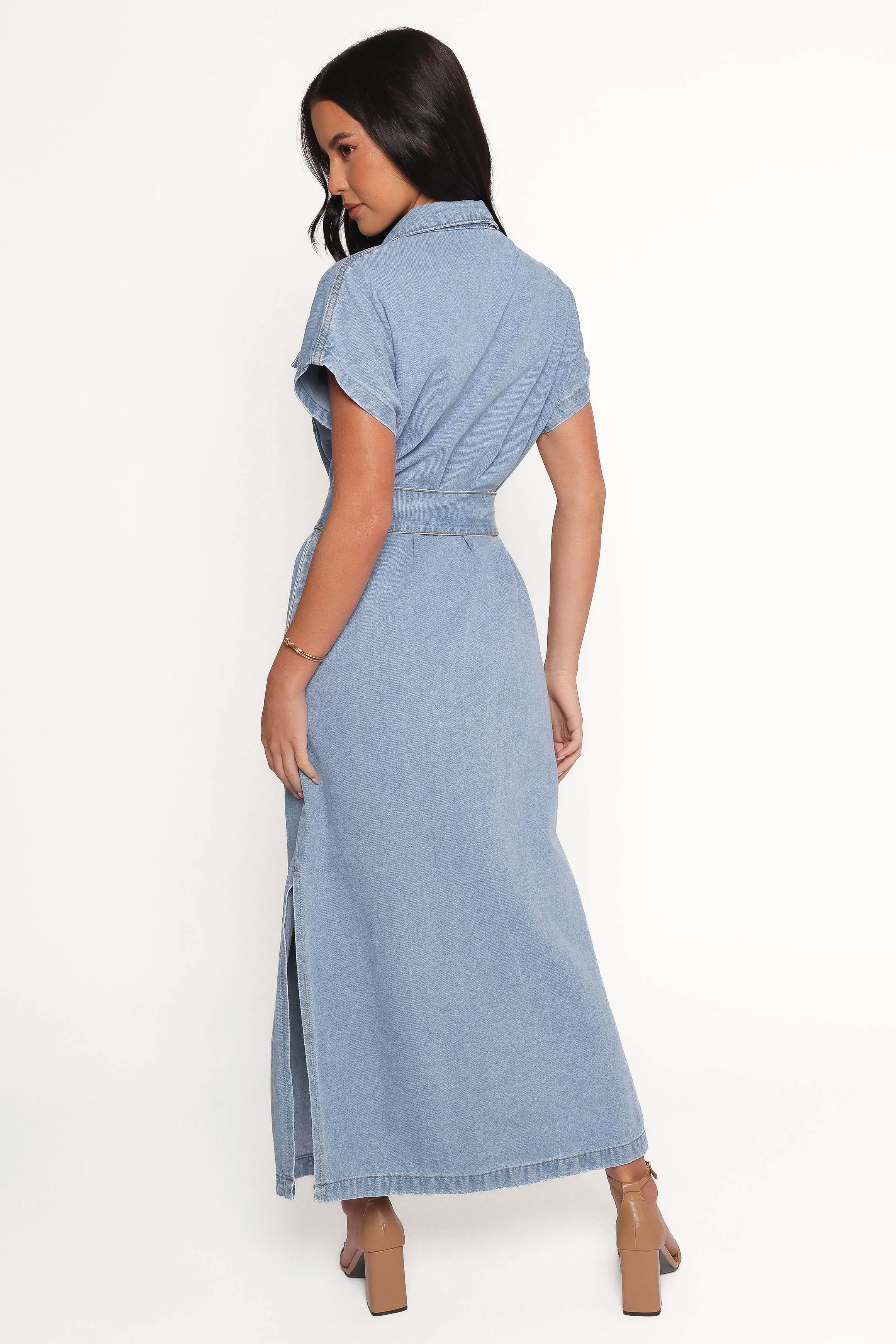 Griffin Shirt Maxi Dress - Denim