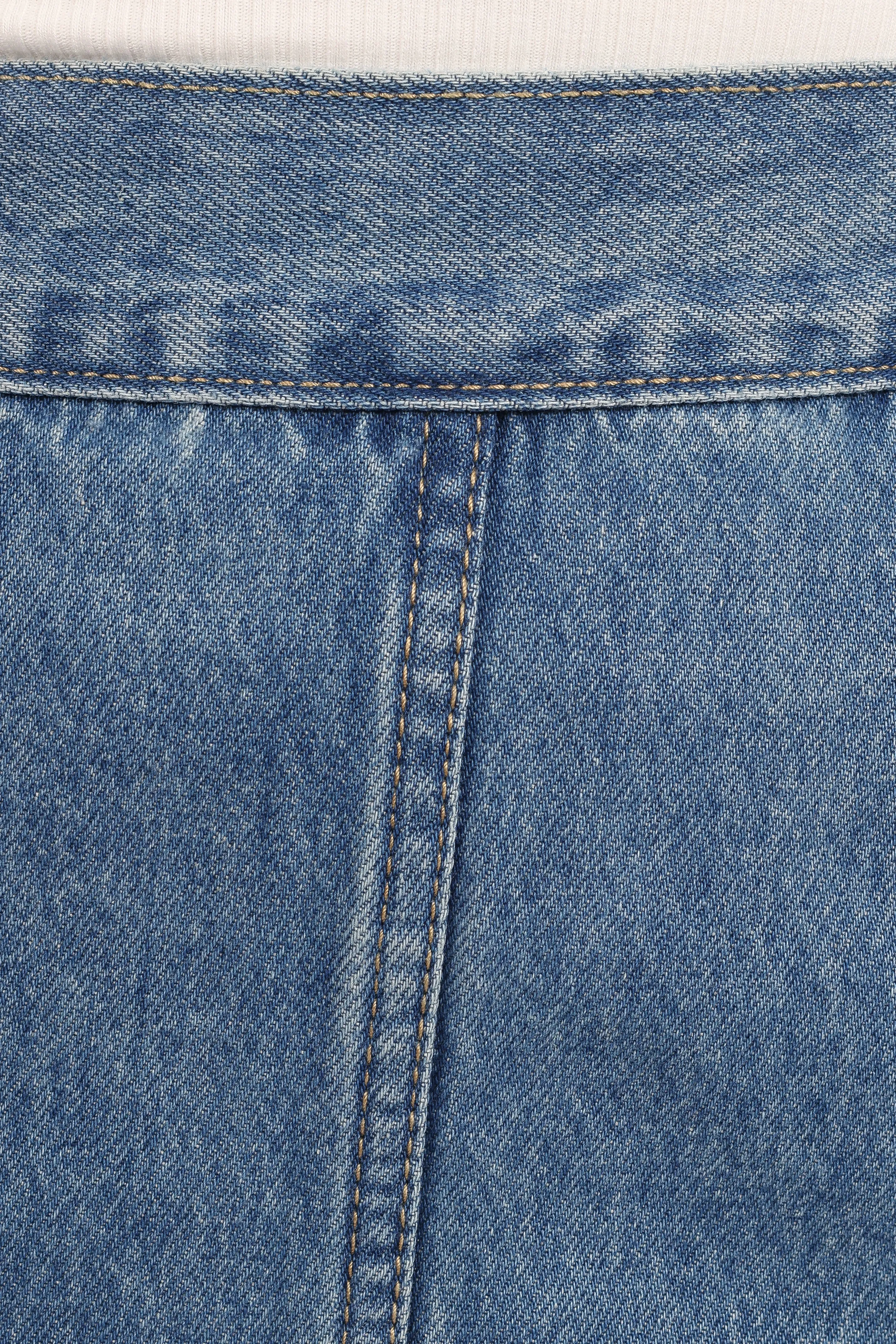 Gwen Denim Skirt - Mid Wash Denim