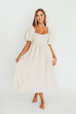 Hamilton Midi Dress in Ivory - Bump Friendly