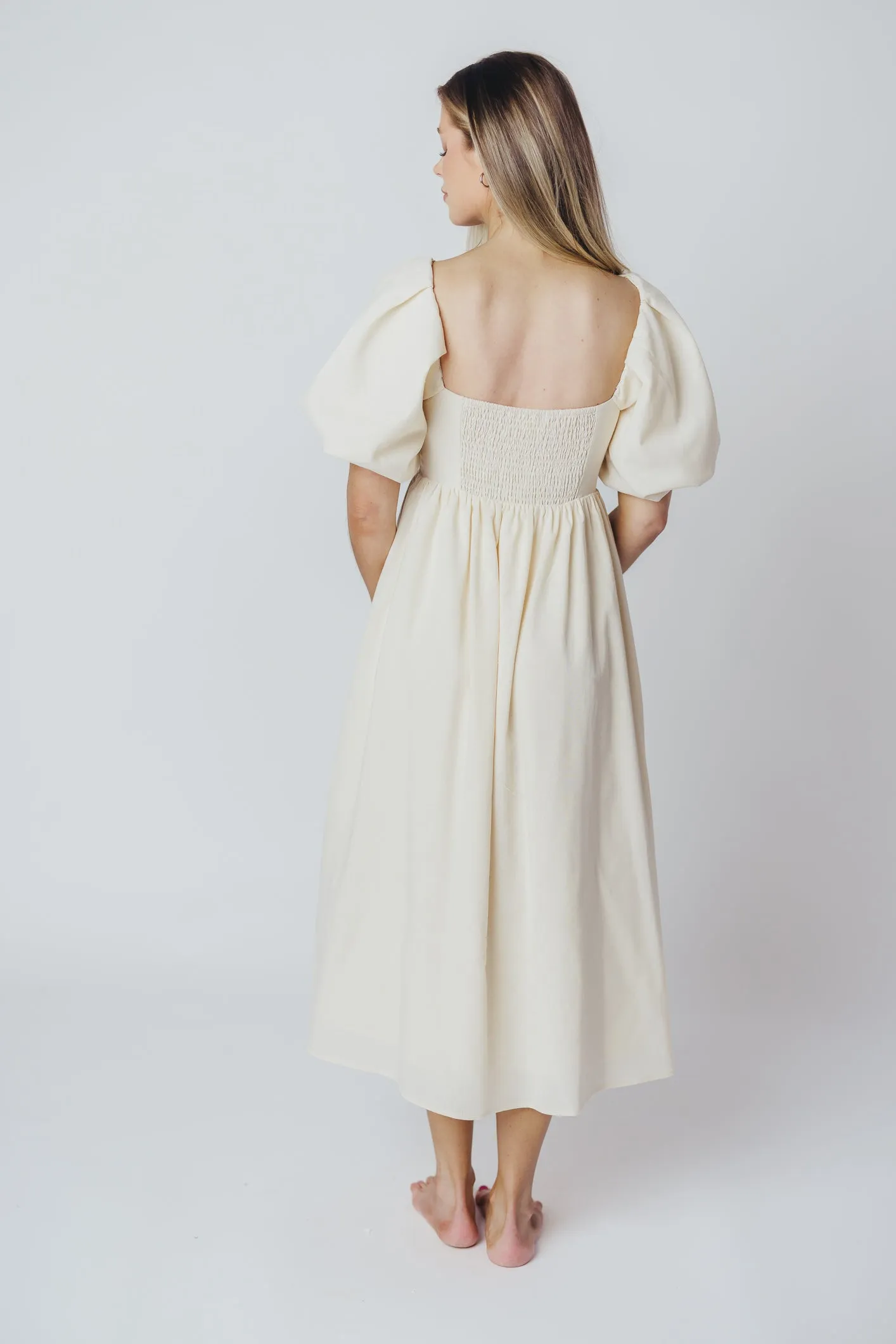 Hamilton Midi Dress in Ivory - Bump Friendly