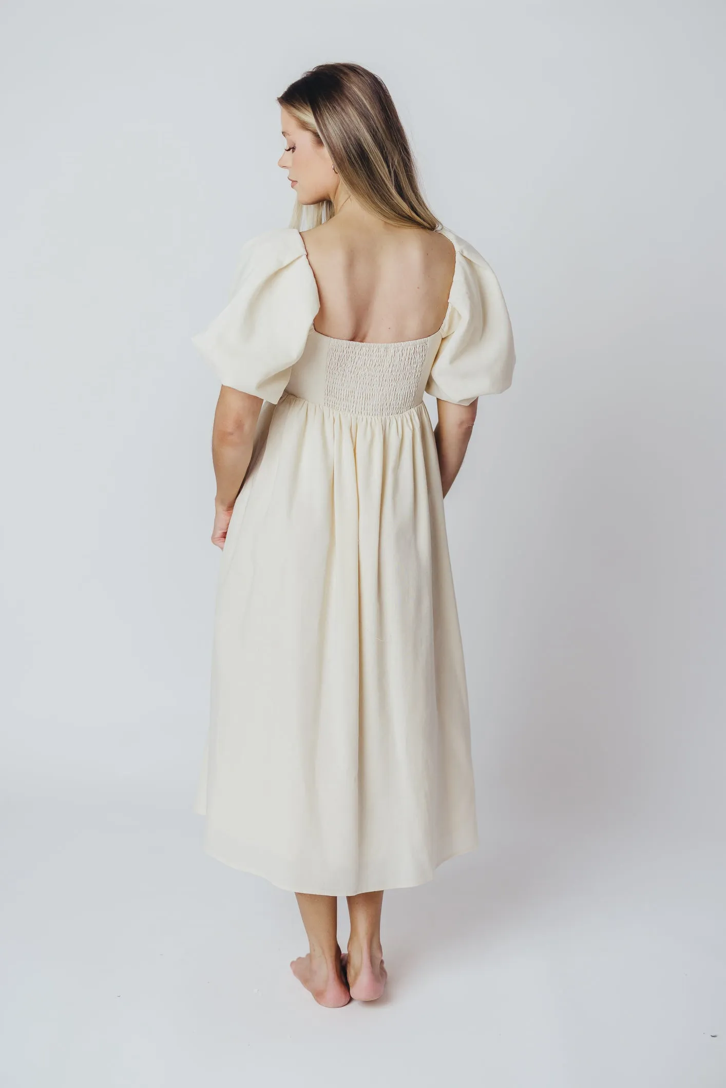 Hamilton Midi Dress in Ivory - Bump Friendly