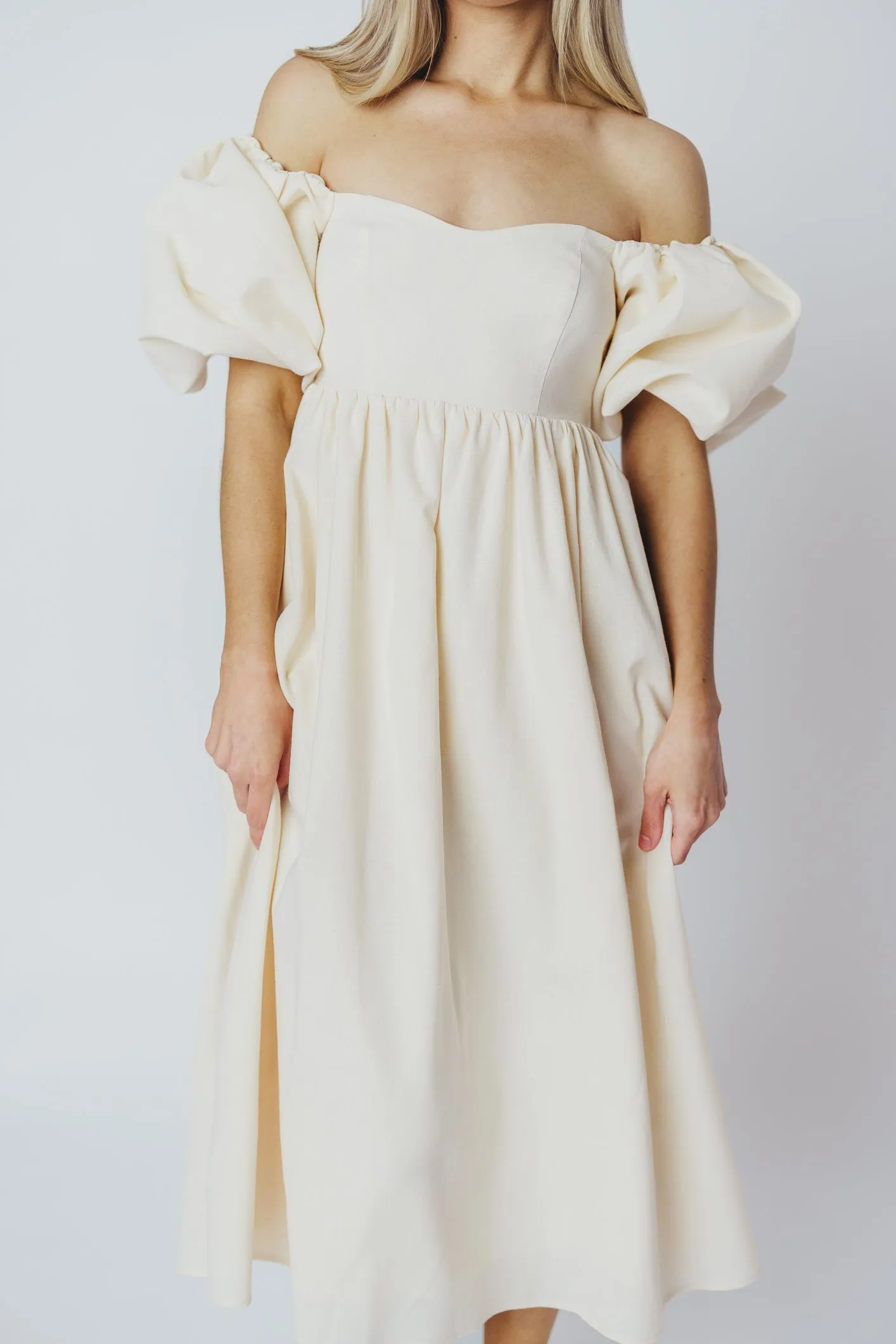 Hamilton Midi Dress in Ivory - Bump Friendly