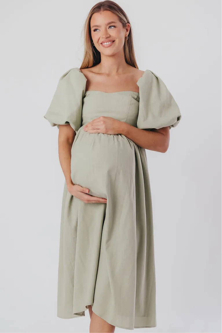 Hamilton Midi Dress in Olive - Bump Friendly (S-2XL)