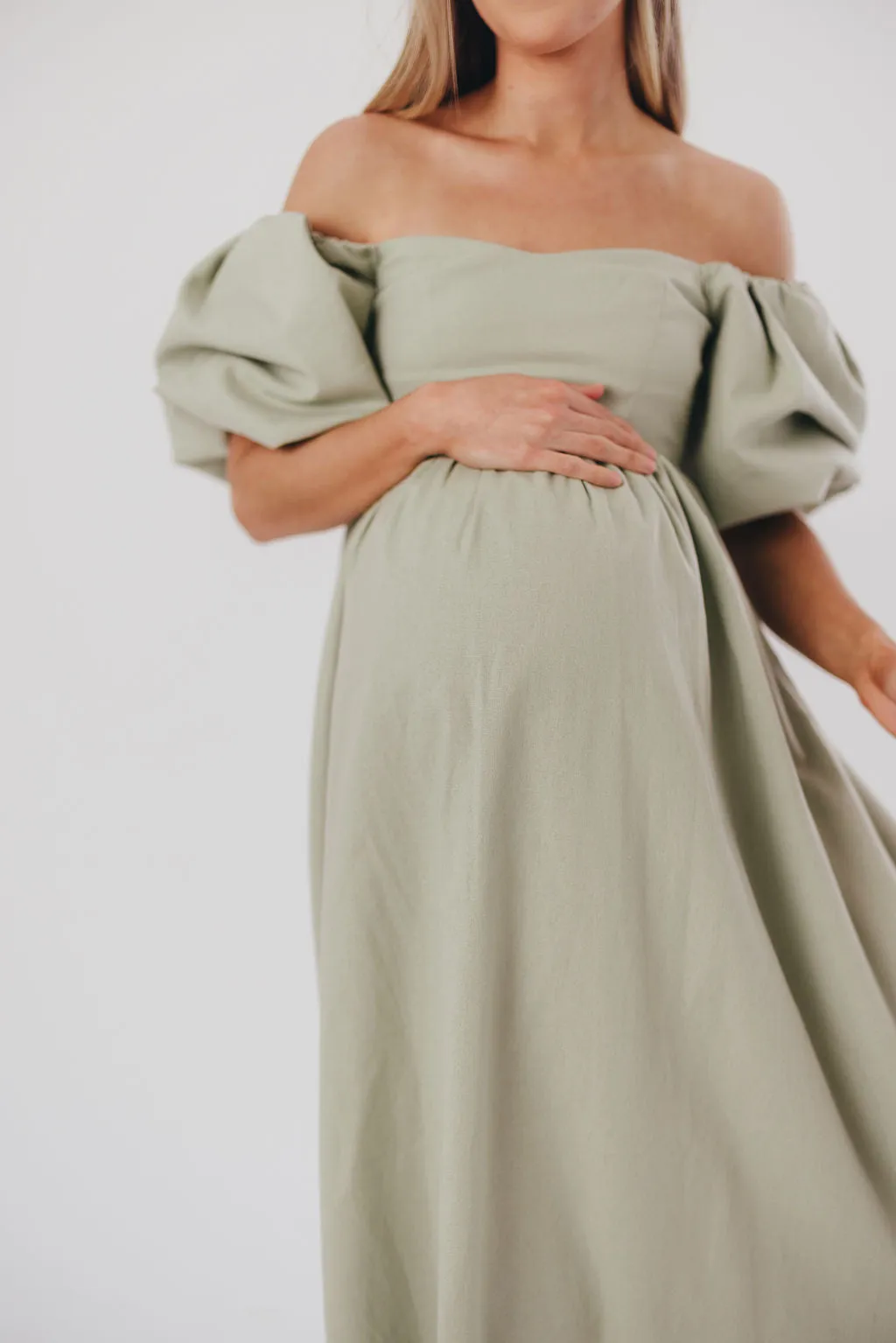 Hamilton Midi Dress in Olive - Bump Friendly (S-2XL)