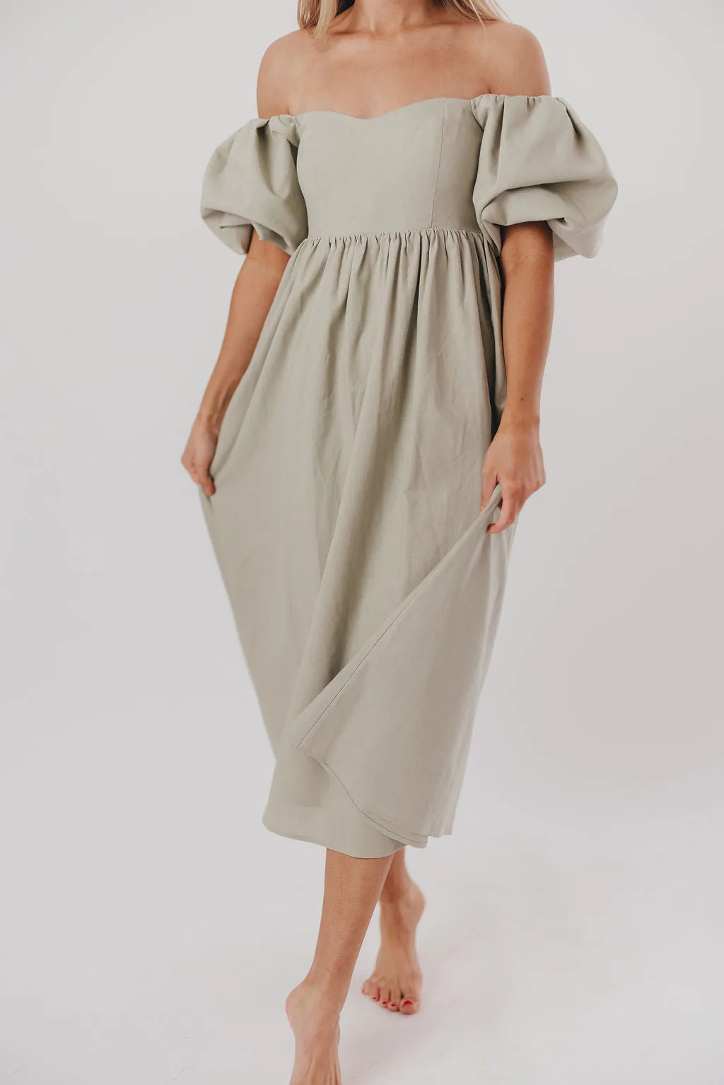 Hamilton Midi Dress in Olive - Bump Friendly (S-2XL)