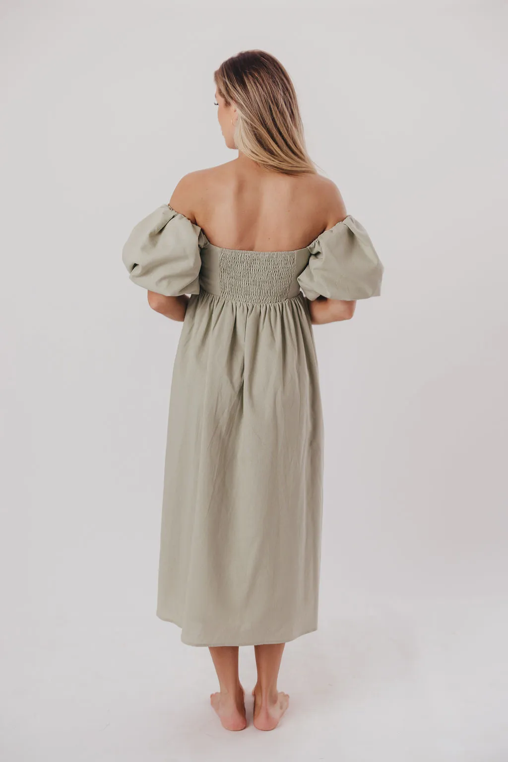 Hamilton Midi Dress in Olive - Bump Friendly (S-2XL)