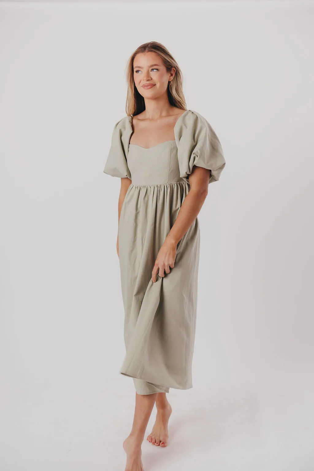 Hamilton Midi Dress in Olive - Bump Friendly (S-2XL)