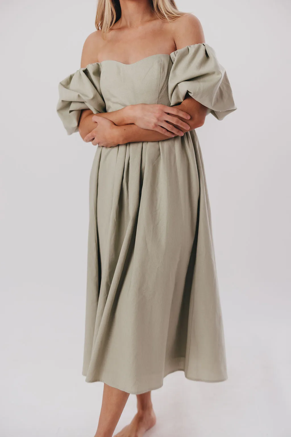 Hamilton Midi Dress in Olive - Bump Friendly (S-2XL)