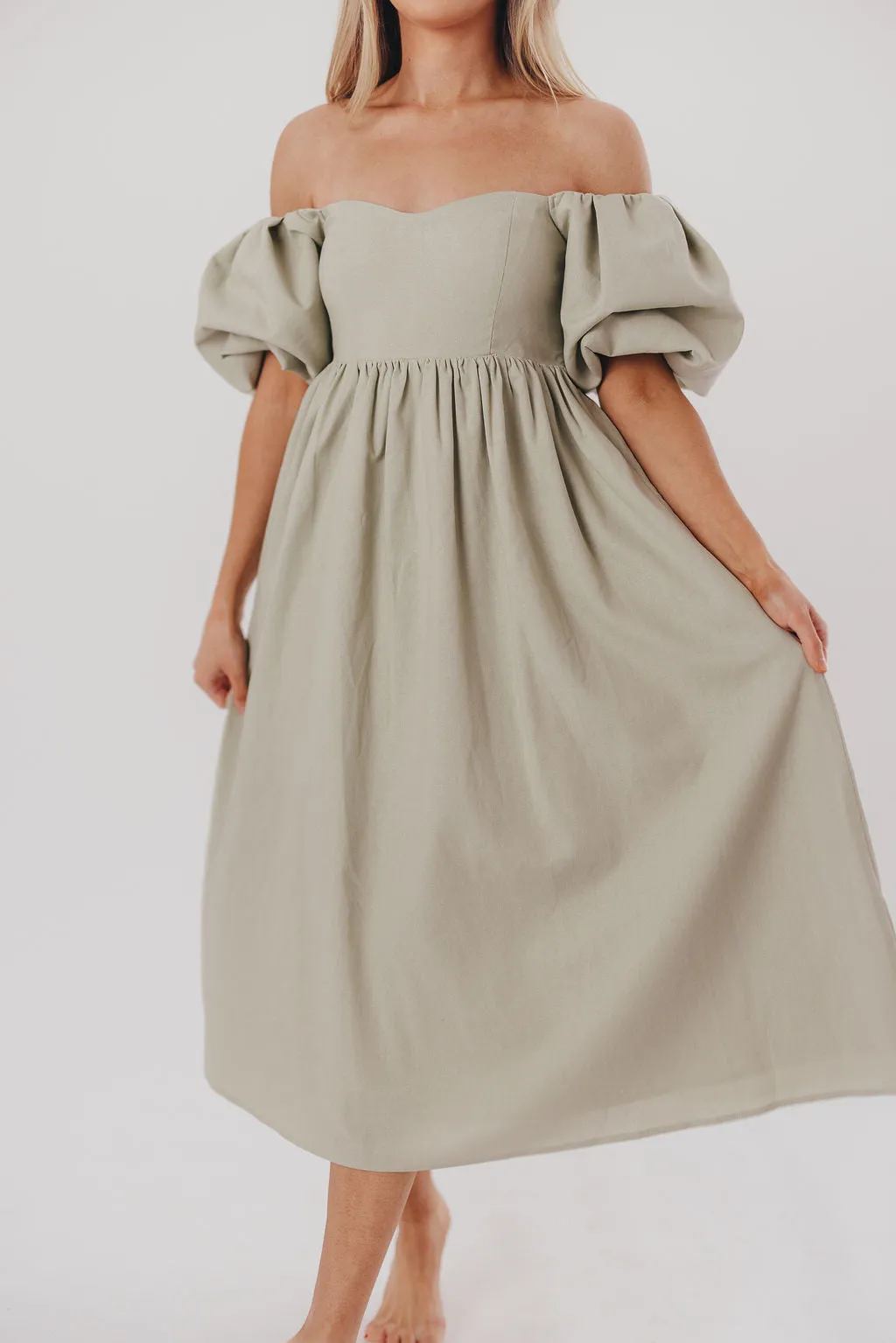 Hamilton Midi Dress in Olive - Bump Friendly (S-2XL)