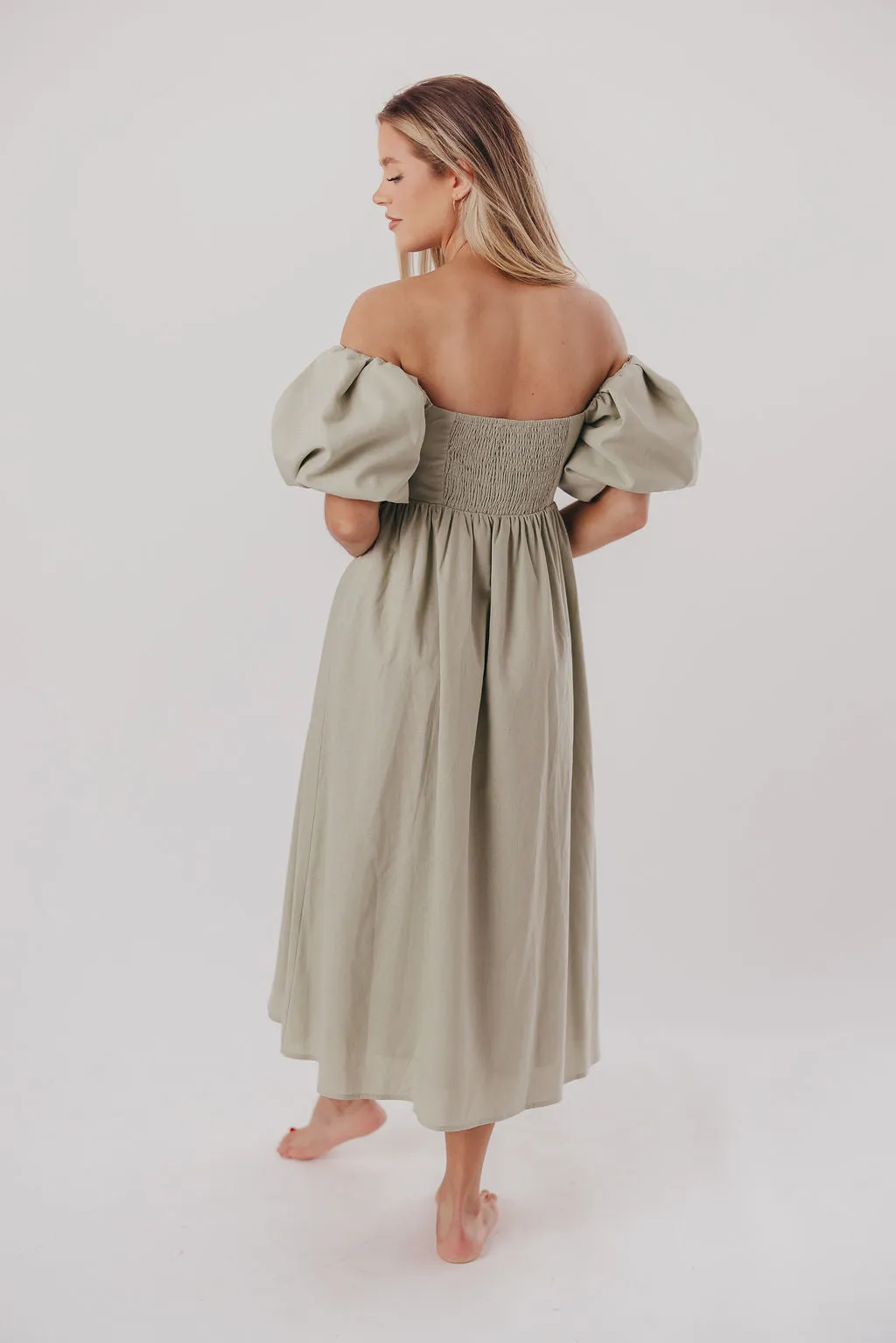 Hamilton Midi Dress in Olive - Bump Friendly (S-2XL)