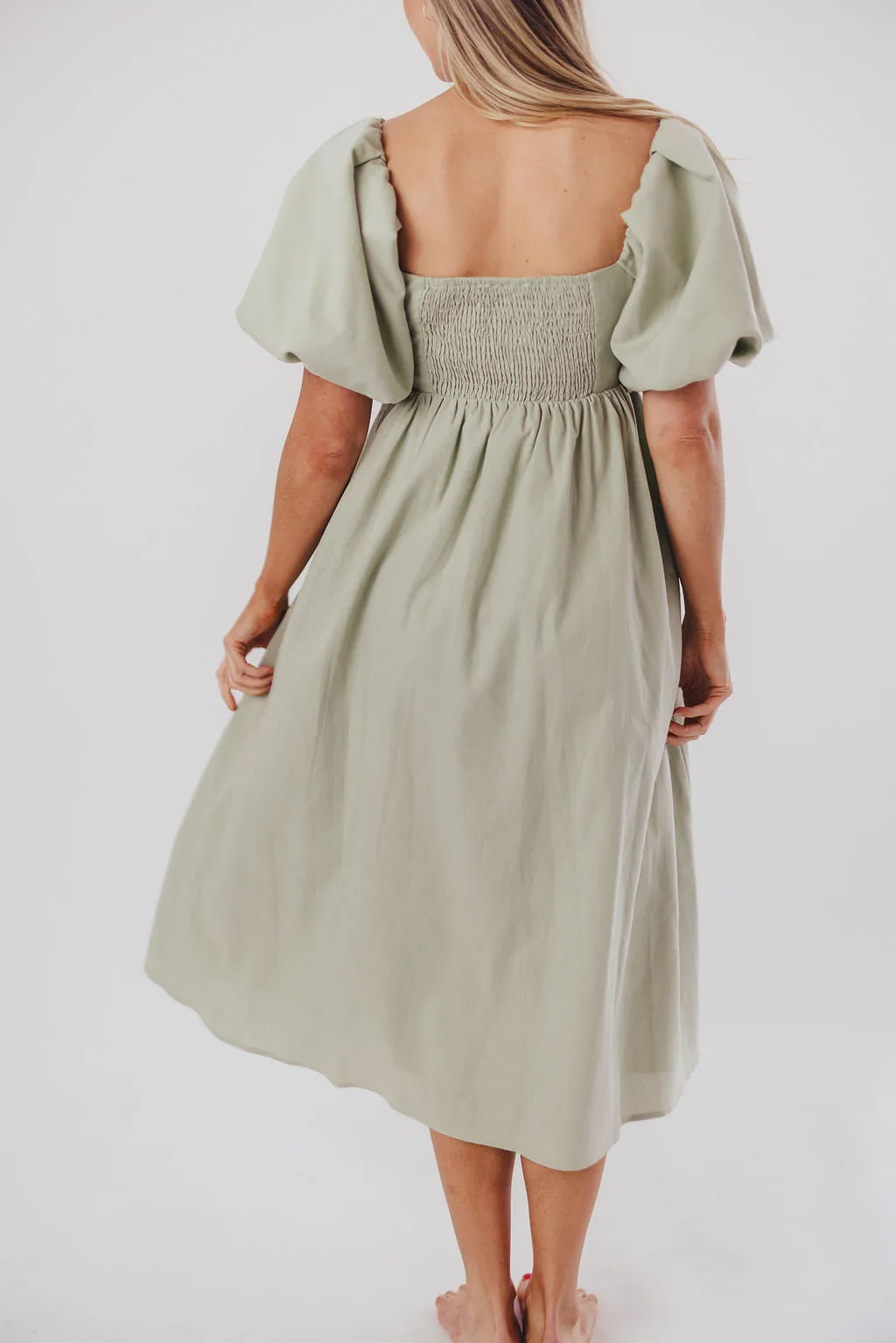 Hamilton Midi Dress in Olive - Bump Friendly (S-2XL)