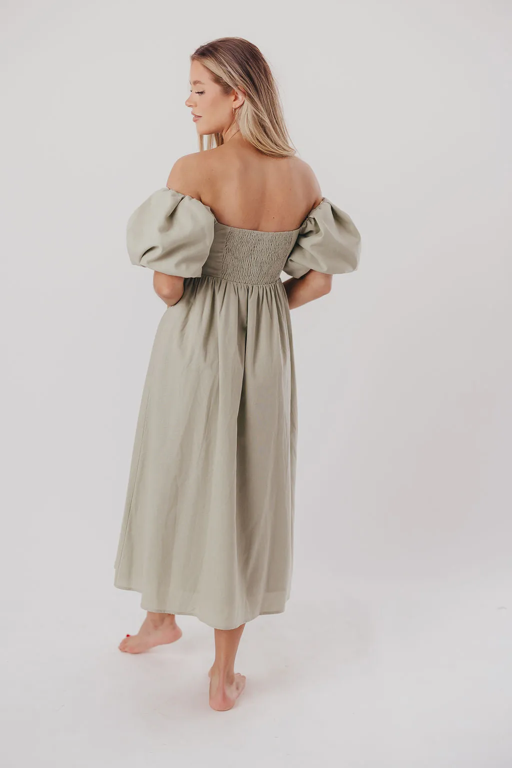 Hamilton Midi Dress in Olive - Bump Friendly (S-2XL)