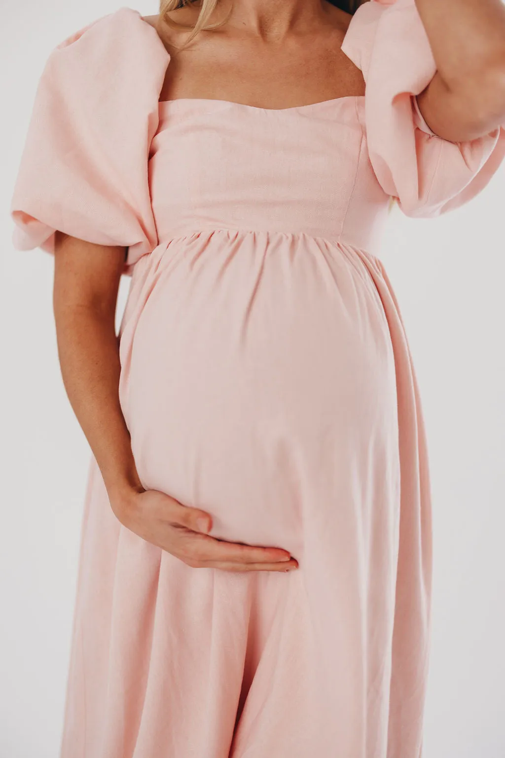 Hamilton Midi Dress in Pink - Bump Friendly (S-2XL)