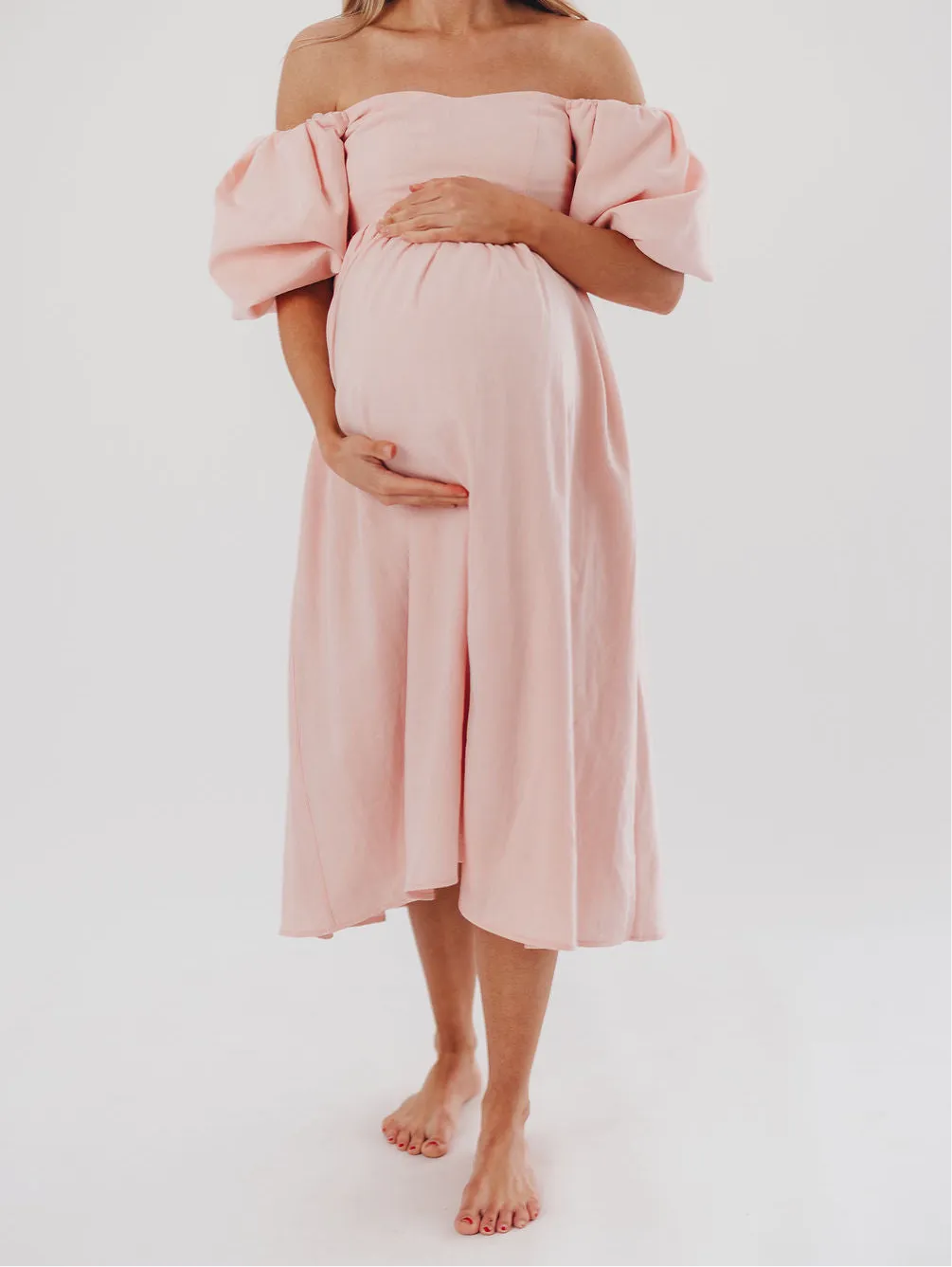 Hamilton Midi Dress in Pink - Bump Friendly (S-2XL)