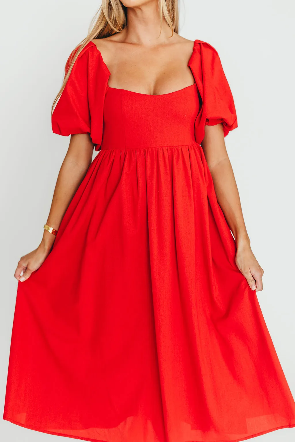 Hamilton Midi Dress in Red - Bump Friendly (S-XL)